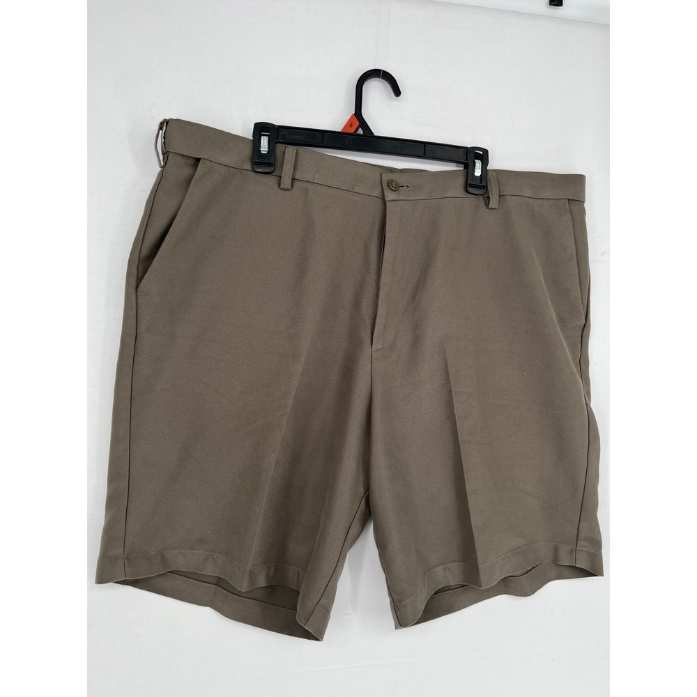 Dockers Golf Shorts Mens 42 Relaxed Fit Flat Front Brown Polyester 2796